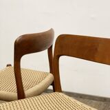 4 Danish Mid-Century Teak Dining Chairs #75, Niels O. Møller for J. L. Moller