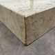 70s design floor lamp, brass and travertine, Hollywood Regency