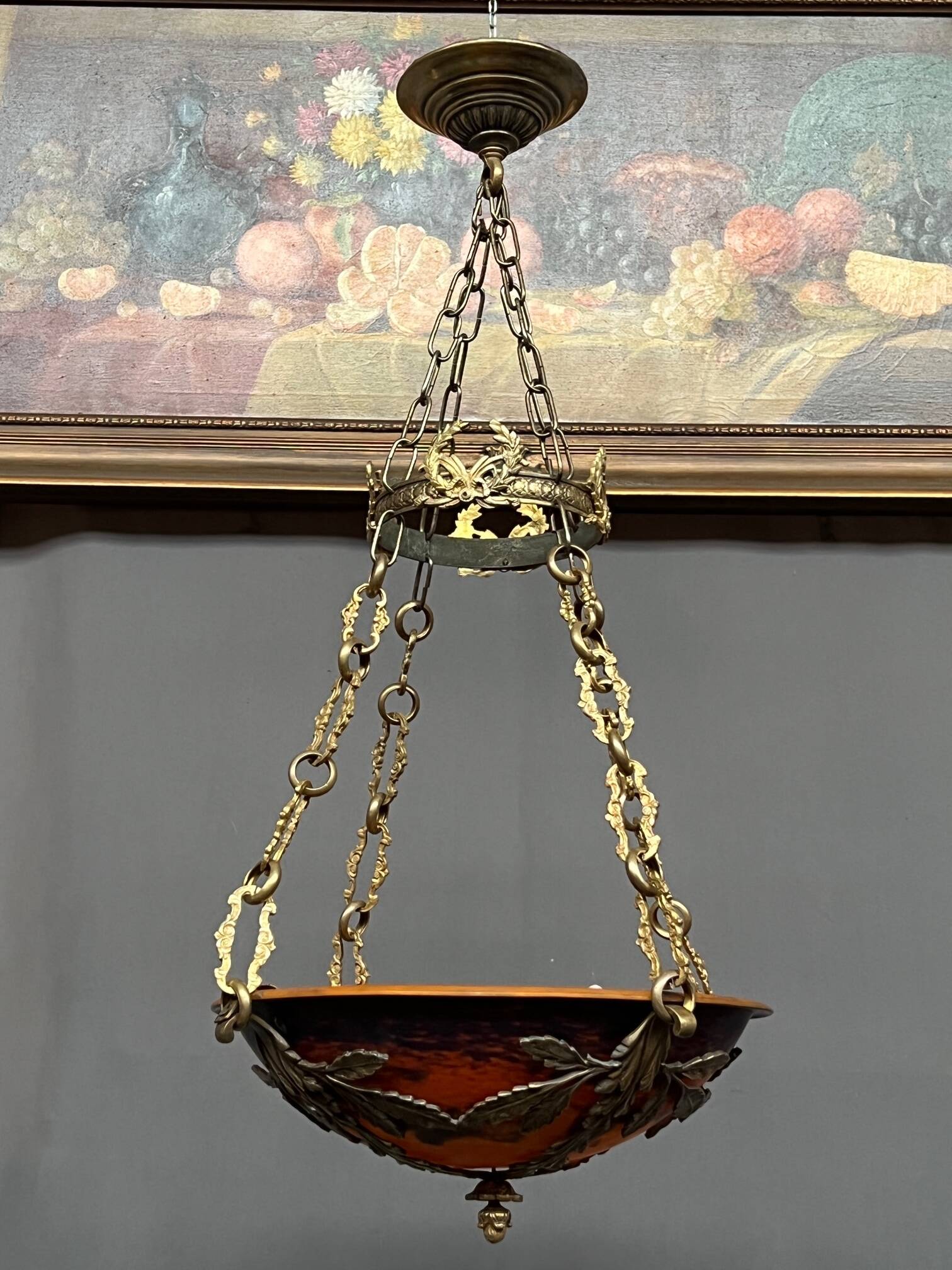 Magnificent Art Deco chandelier signed "Noverdy France".