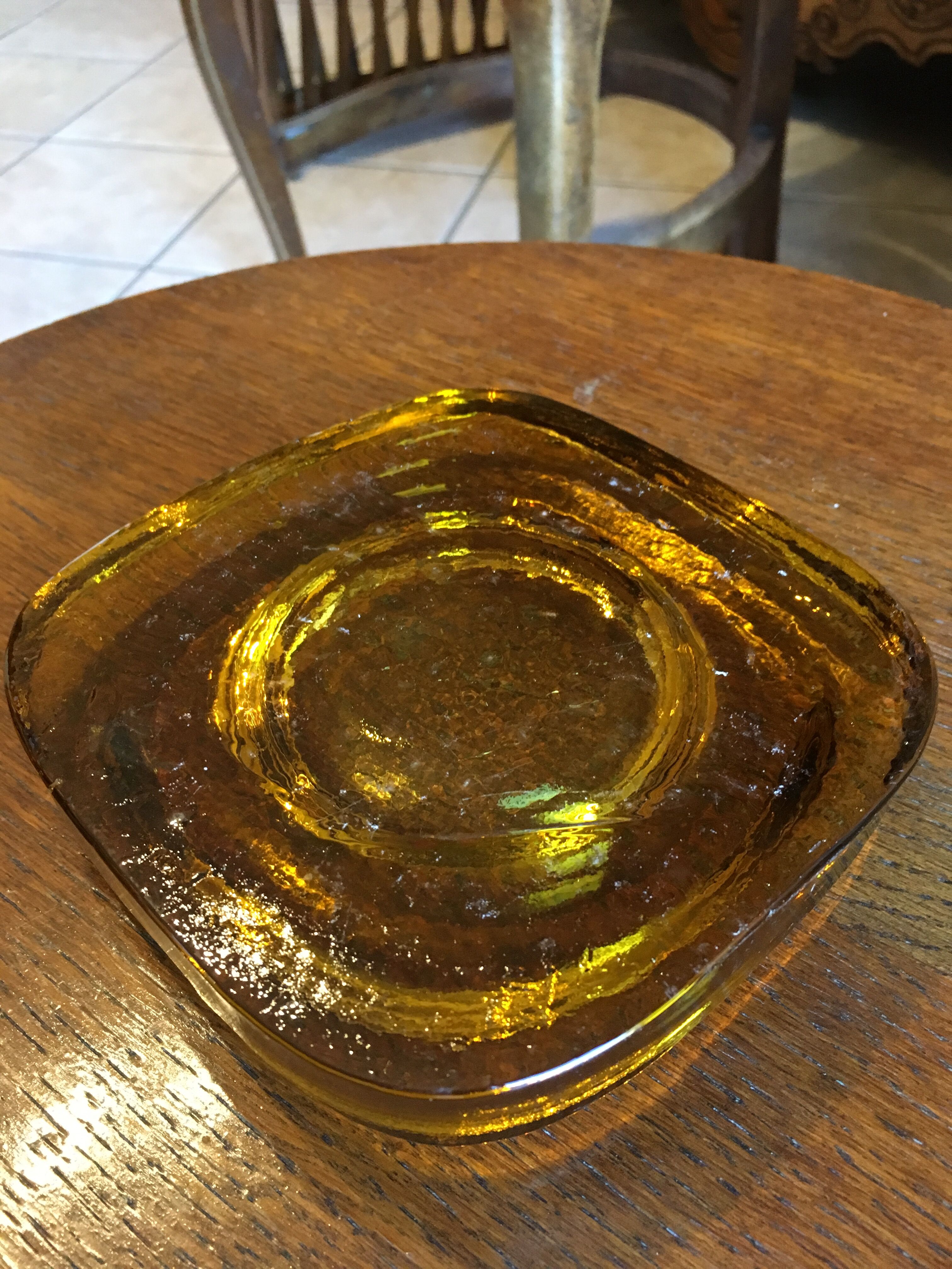 Old glass ashtray