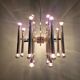 Large chrome metal chandelier (24 lights), Sciolari design, 1970.