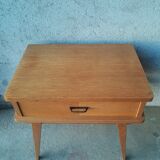Vintage wooden compass foot bedside table