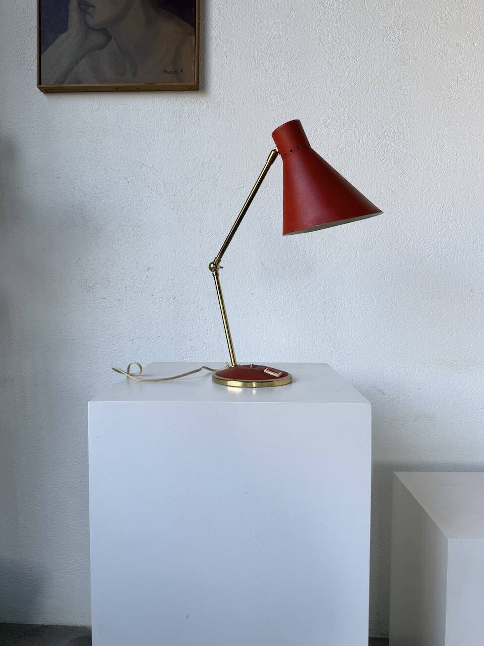 Lampe de bureau années 50 « diabolo » Aluminor