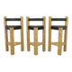 3x Postmodern Barstools in Leather, 1990s