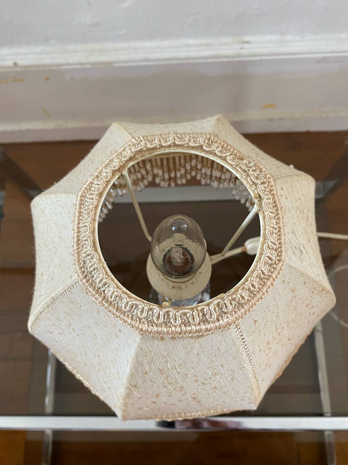 Antique Baccarat Crystal Twisted Bedside Lamp