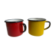 Paire de mugs en tôle émaillée