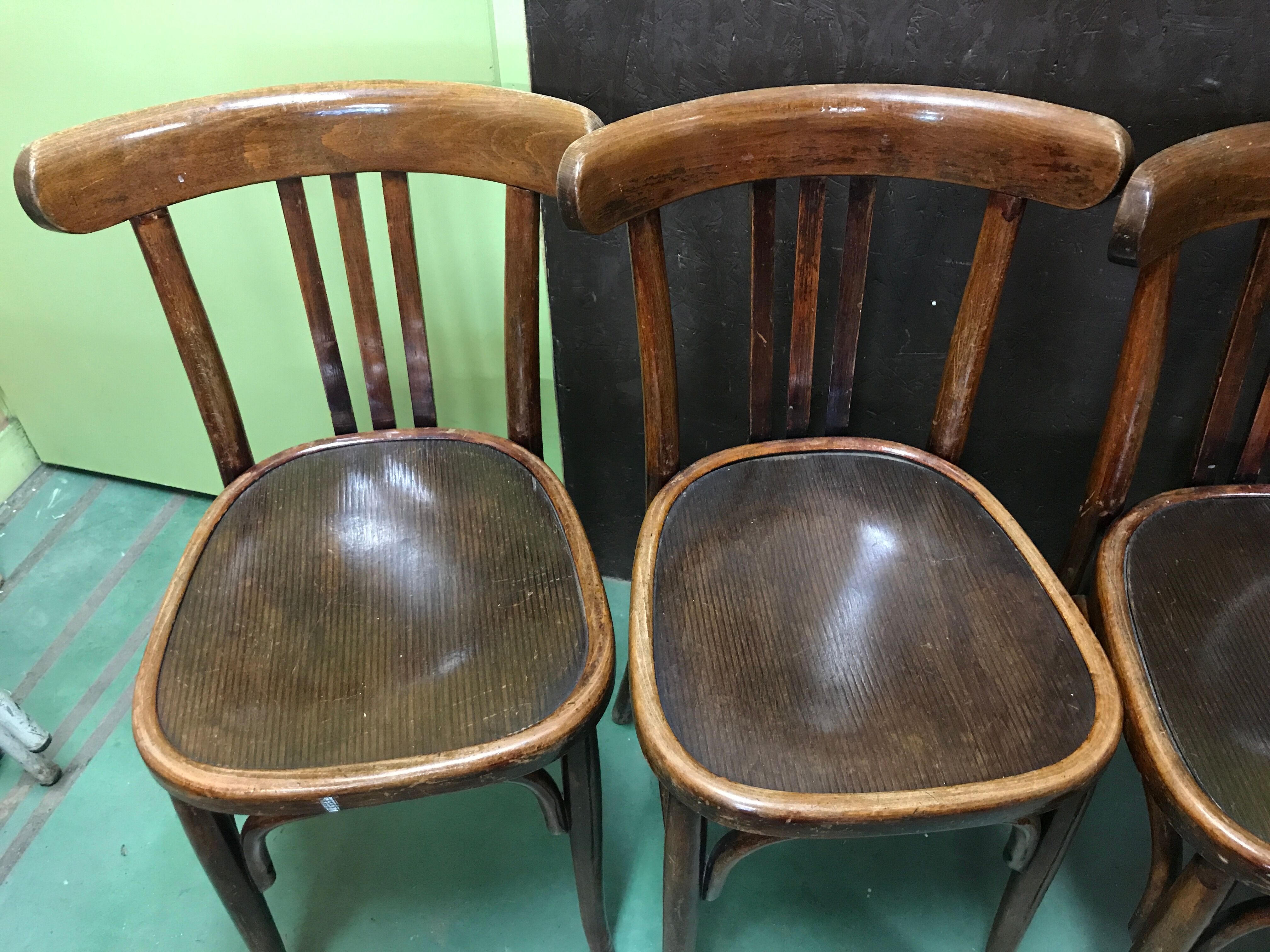 Lot of 4 Thonet style bistro chairs