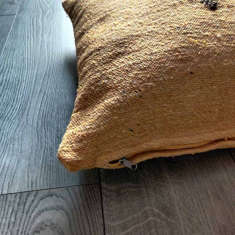 Yellow Moroccan cotton cushion