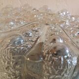 Round ceiling lamp in bubbled glass vintage 60s-70s