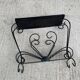 Vintage wrought iron console side table magazine rack