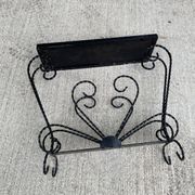 Vintage wrought iron console side table magazine rack