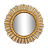 Golden wooden sun mirror, mid century, 63cm