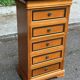 Vintage Louis Philippe chest of drawers with 5 wooden drawers from the 1970s.