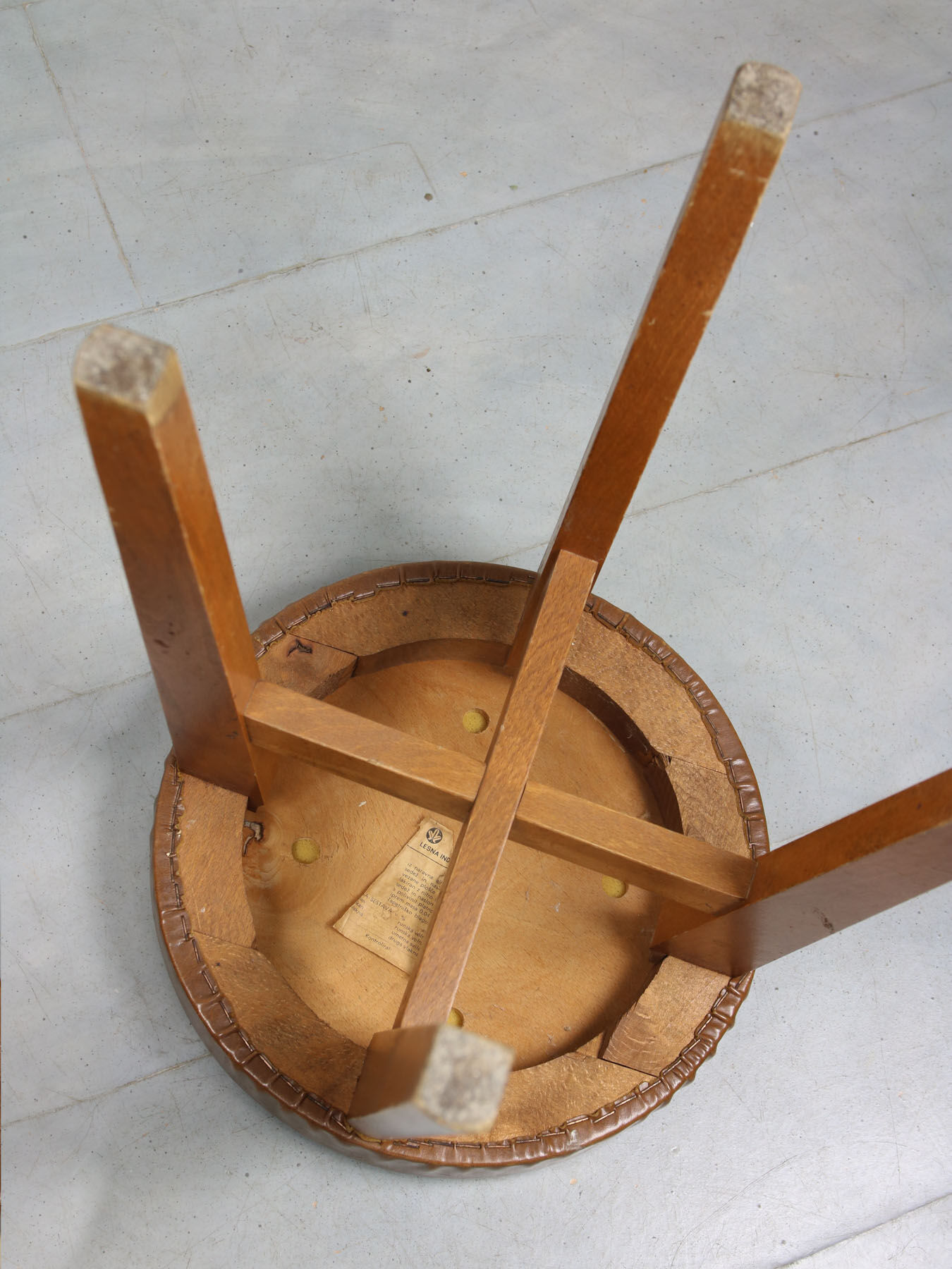 Mid-century brown leatherette stools