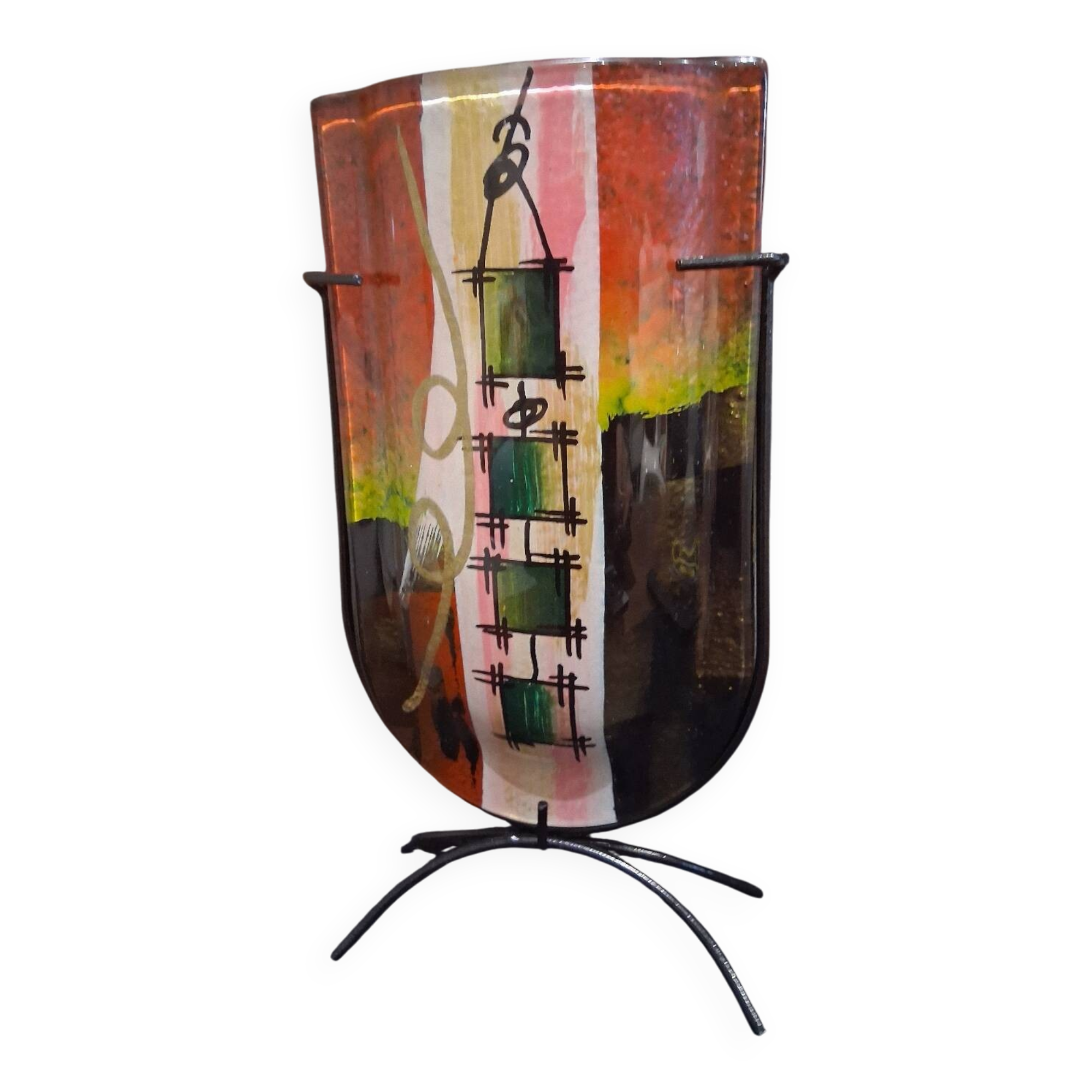 Multicoloured vase in the style of Dali.