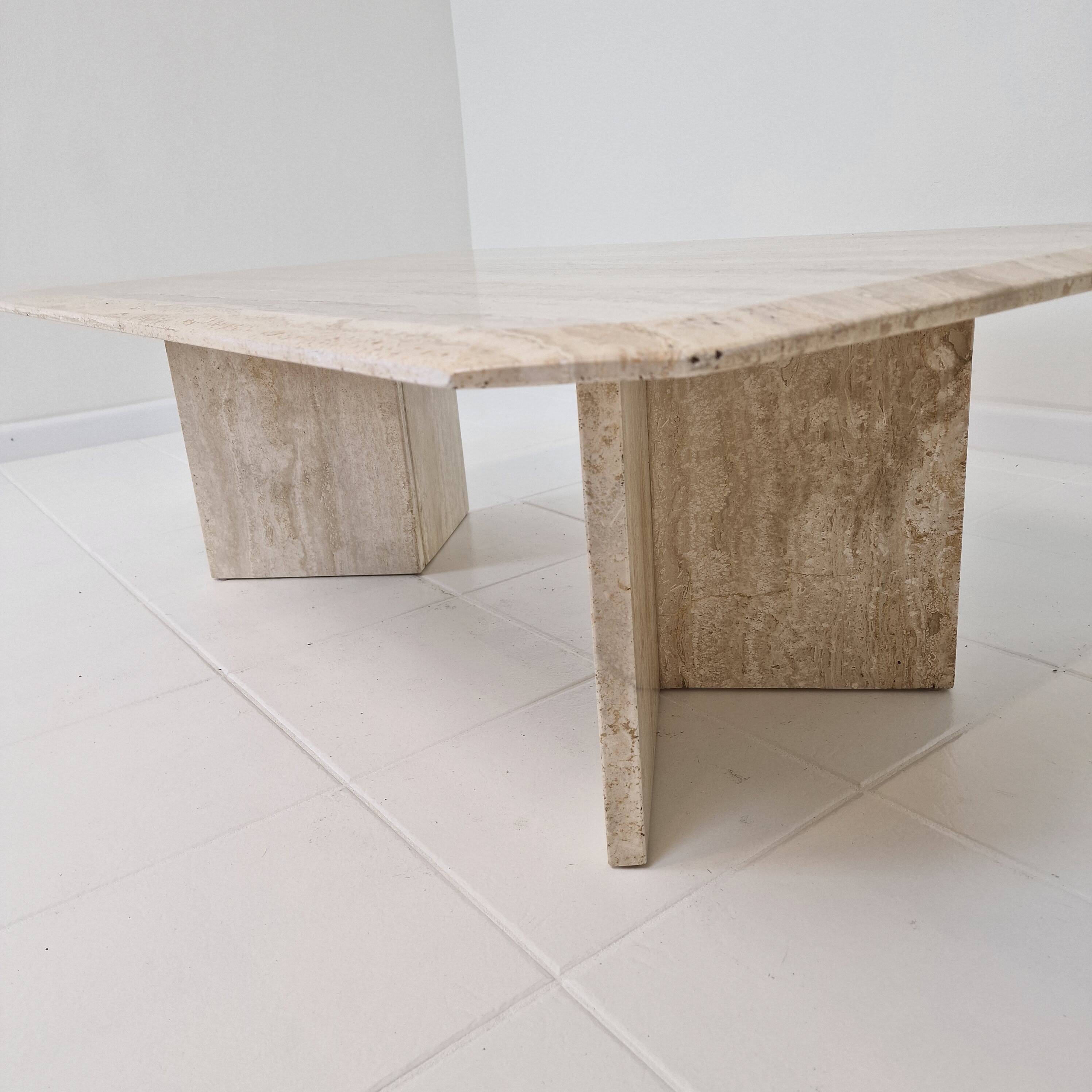 Rectangle Travertine Coffee or Side Table, Italy 1980s