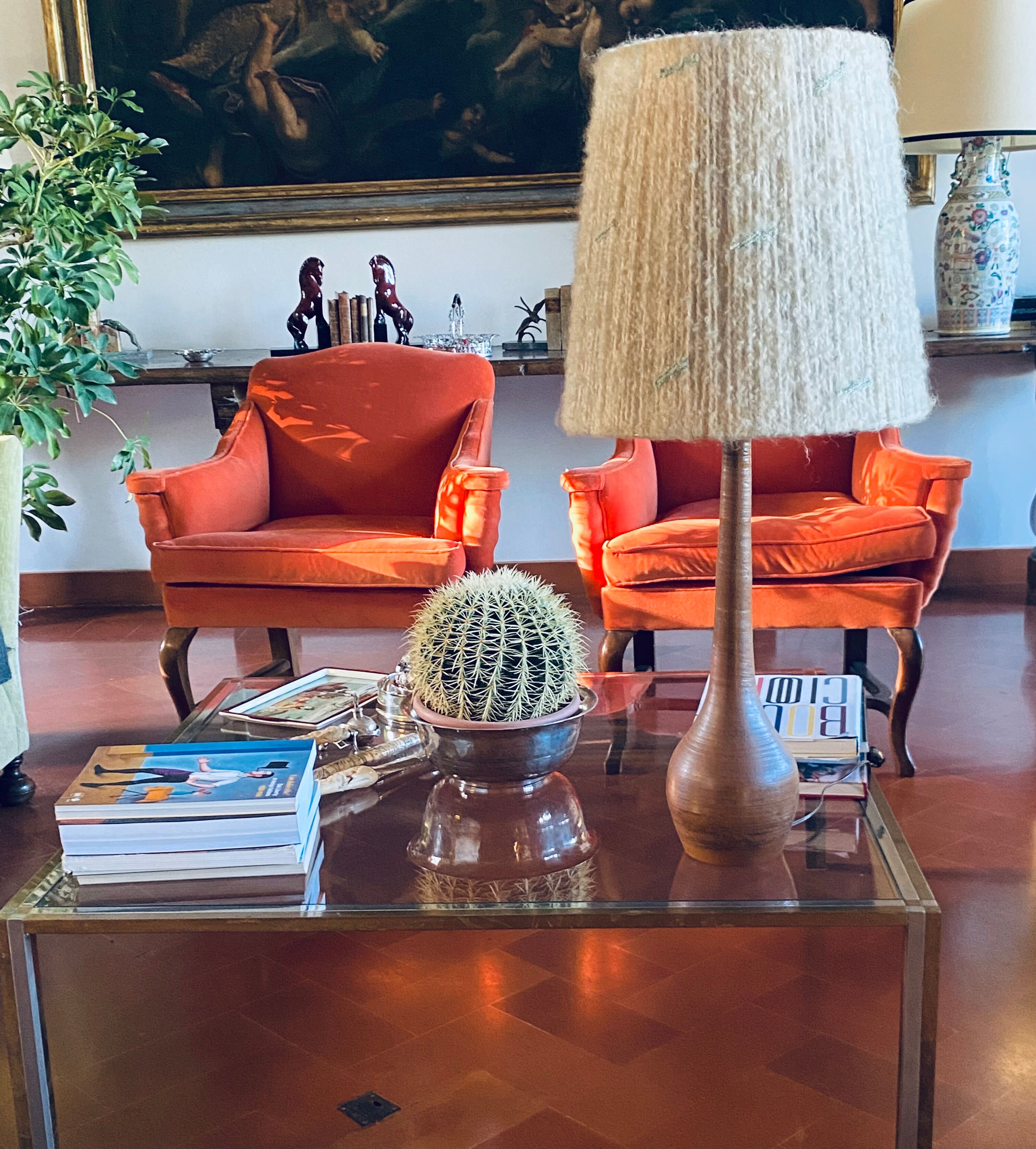 Mid-century earthenware table lamp, France 1950s