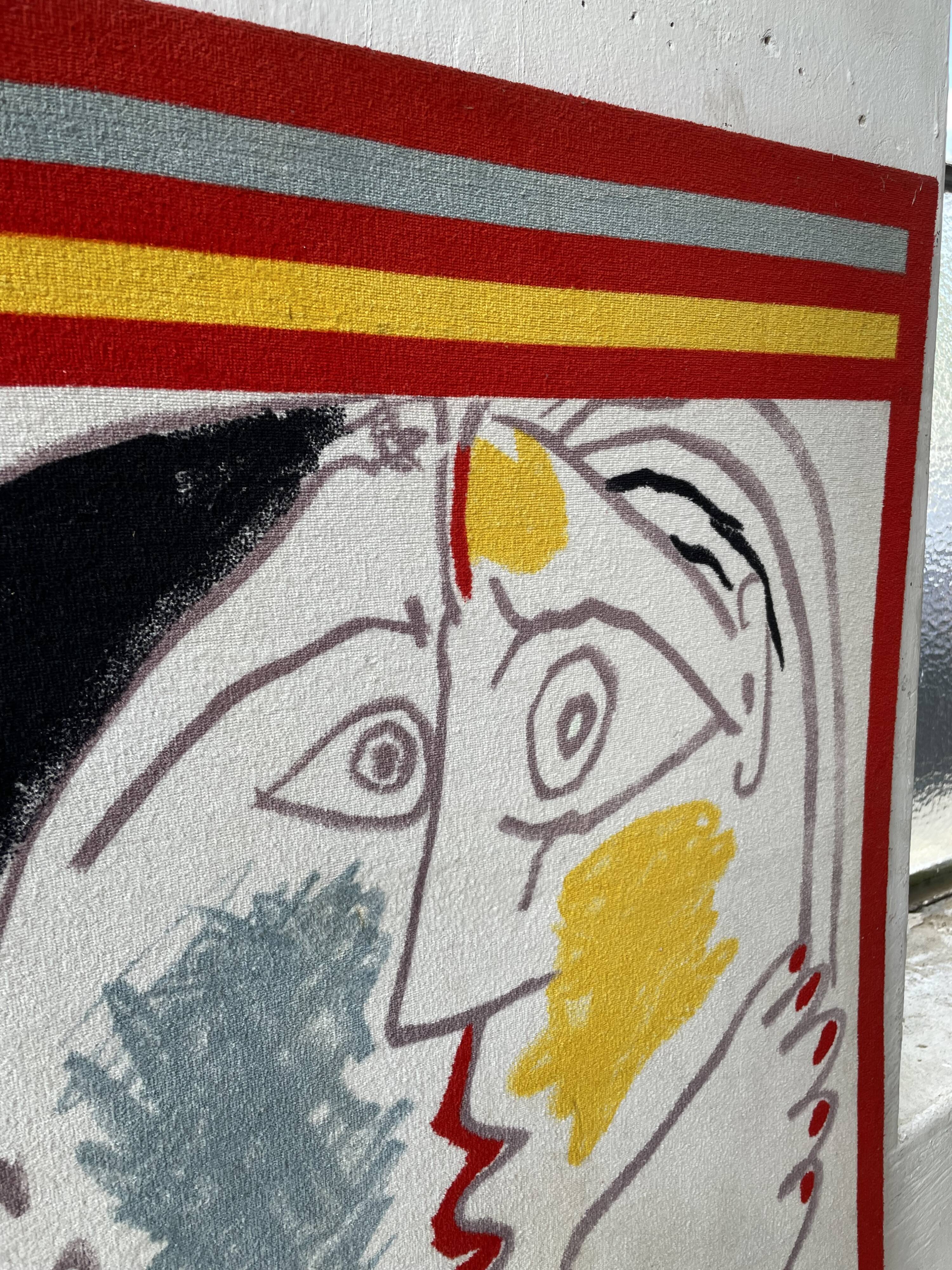 Canvas tapestry Picasso fabric coated on wood XXL