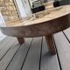 Vintage coffee table in ceramic and metal, signed Barrois.