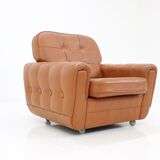 Clear Chair Brown vintage leather 1970 s