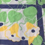 Vintage single cotton flat sheet. Patterns: Volubilis colors yellow/green
