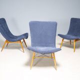 Shell armchairs by Miroslav Navrátil, Český Nábytek, 1960s – set of 3