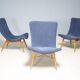 Shell armchairs by Miroslav Navrátil, Český Nábytek, 1960s – set of 3