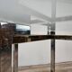 Regency Table in Chromed Metal and Brass with Hexagonal Glass Top