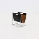 Vintage Brabantia Black Leather & Chrome Magazine Rack 1970s