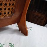 Antique wooden and cane magazine rack