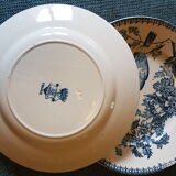 Suite of 4 plates in earthenware with bird décor