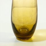 Scandinavian smoked yellow blown glass vase by Lotta Pettersson