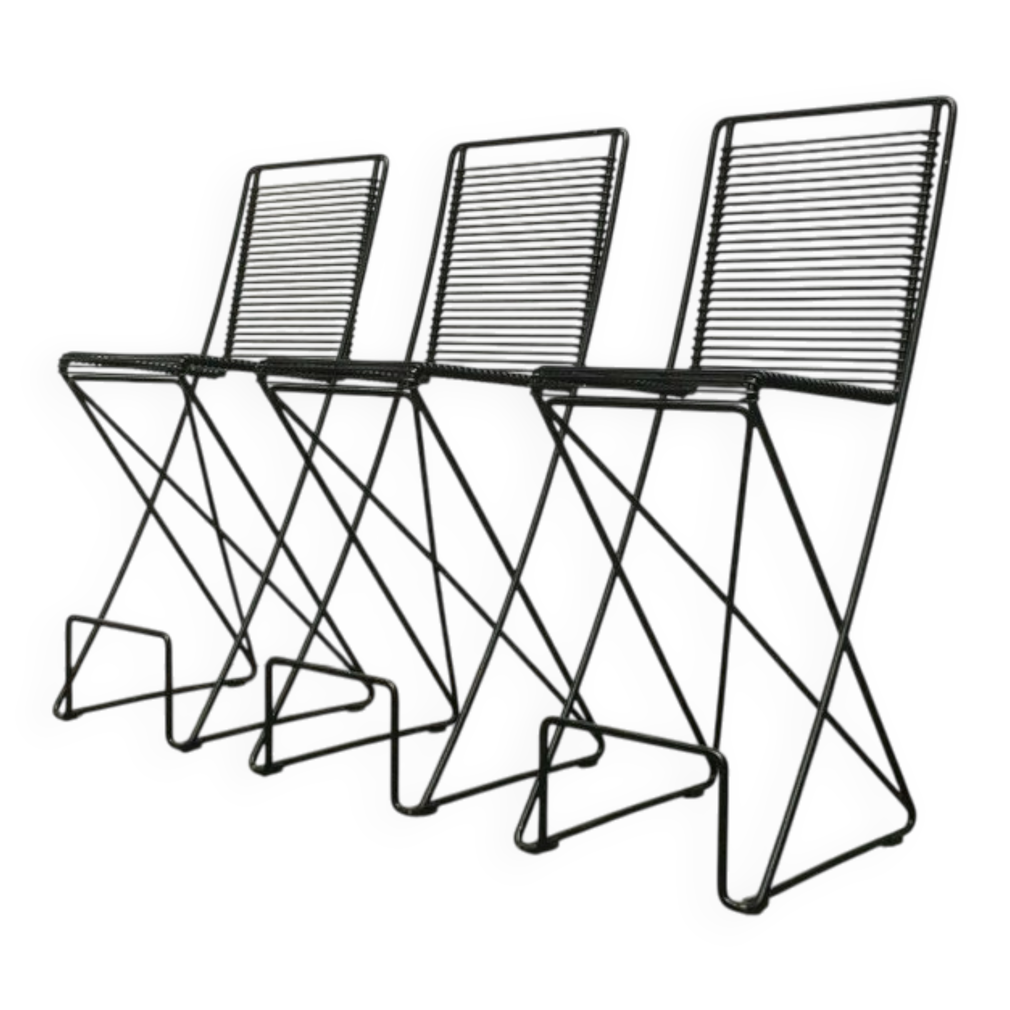 Postmodern black kitchen bar stool Kreuzschwinger by Till Behrens for Schlubach, 1980s.