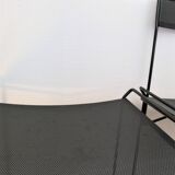 Pair of perforated metal steel chairs from the 80s