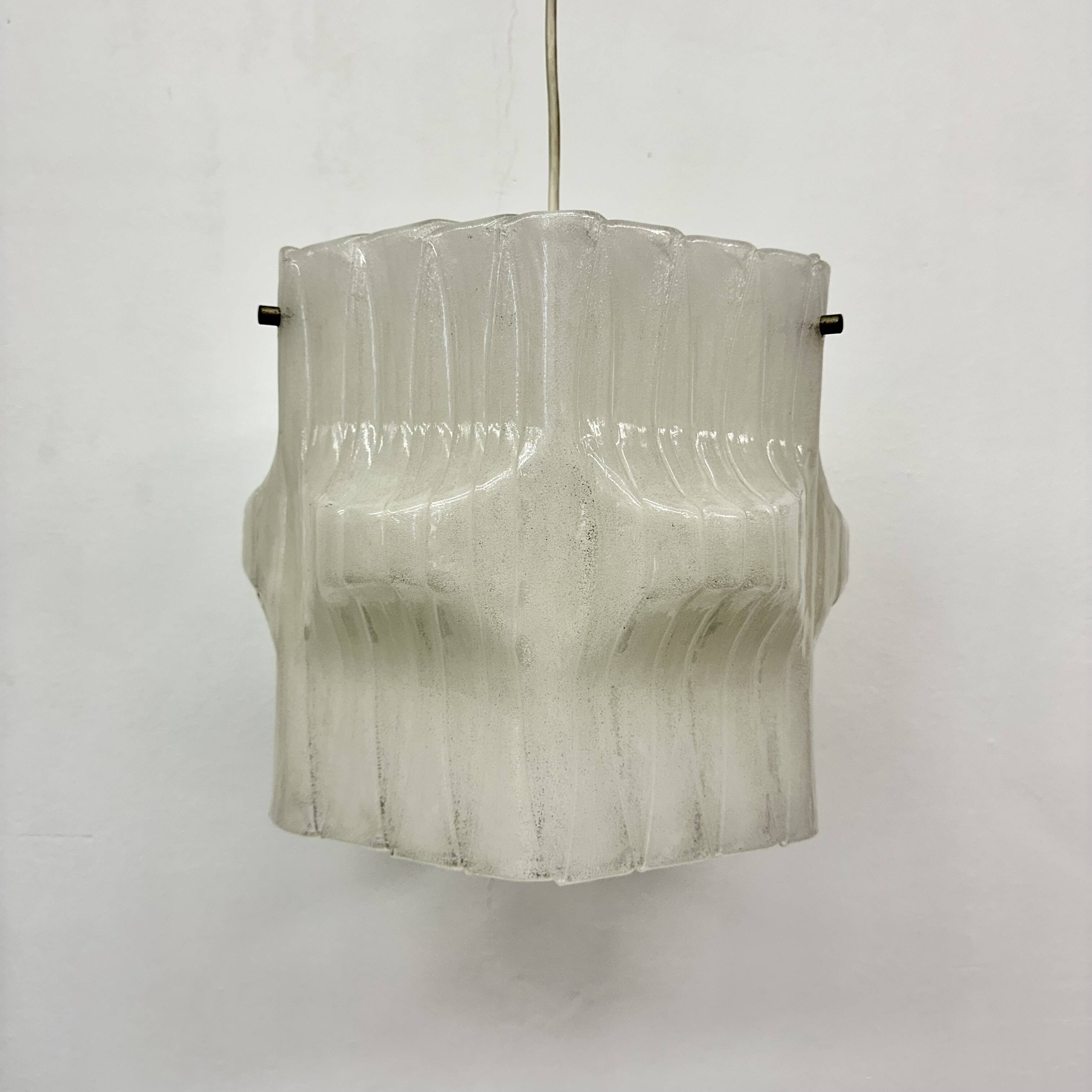 Mid-Century ice lucite pendant lamp , 1970s