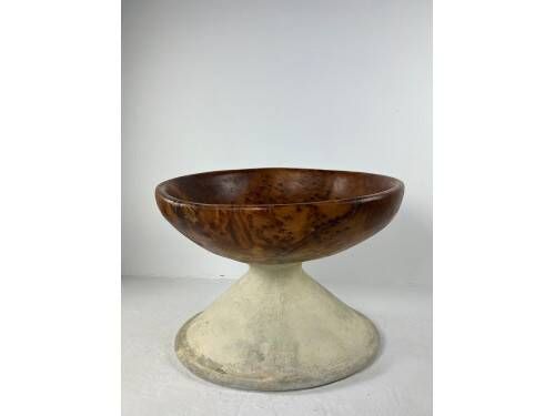 Large plate made of thuya root, Morocco, 1980s, Ø70 cm