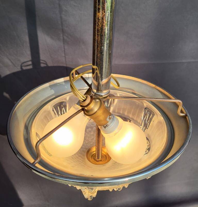 Lustre verre EZAN Art Déco 1930 - Jean Gauthier