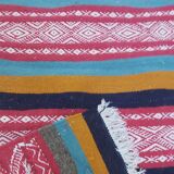 Traditional ethnic carpet multicolored in pure wool 110x60cm