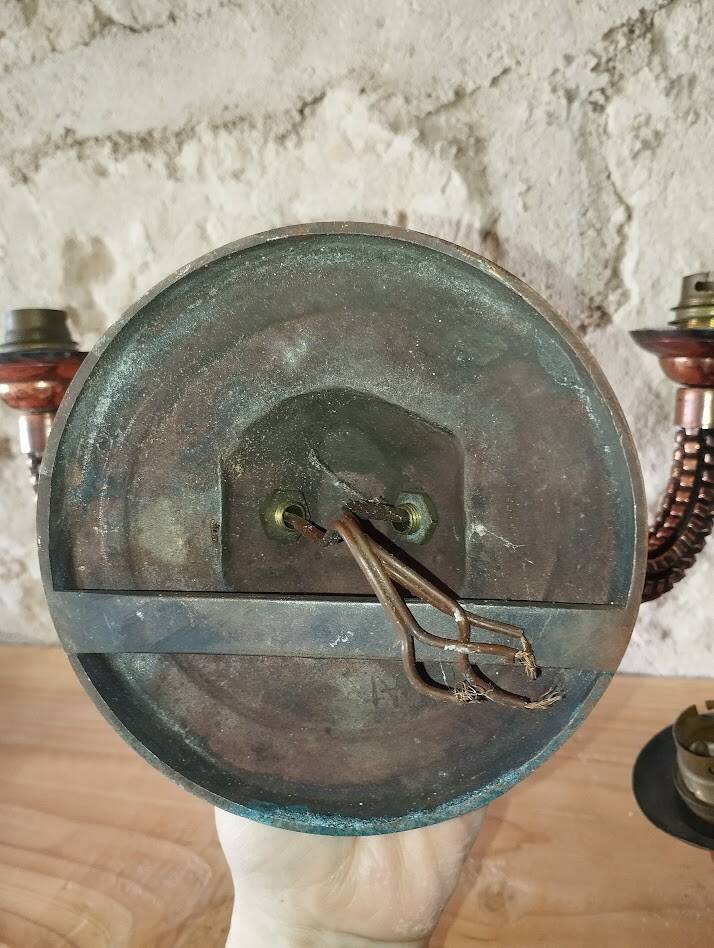 Pair of Vintage Articulated Wall Lights – Copper & Metal | Art Deco / Industrial Style