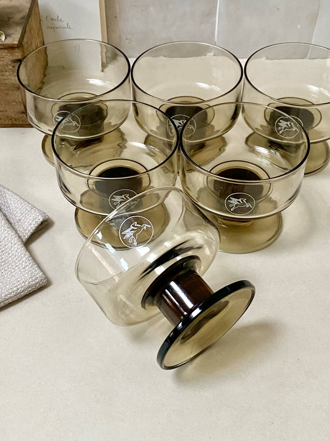 Smoked glass cups