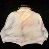 Old opal glass lampshade with up and down movement