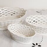 Set of 3 woven earthenware baskets