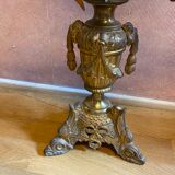 Pair of gilded bronze church candelabras.