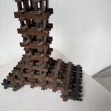 Crucifix sculpture Tramp Art 1900