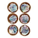 Set of 6 Morvan-signed glazed stoneware dinner plates – ceramics