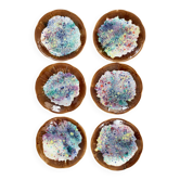 Lot de 6 assiettes plates en grès émaillé signées Morvan – céramique a