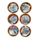 Set of 6 Morvan-signed glazed stoneware dinner plates – ceramics