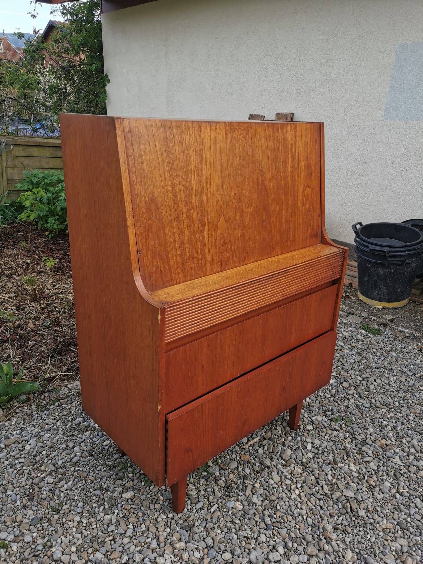 Vintage teak secretary, mid-century
