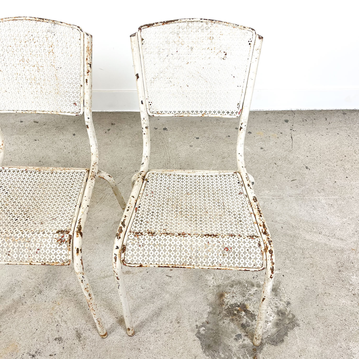 Set of three vintage industrial bistro chairs by Matieu Matego