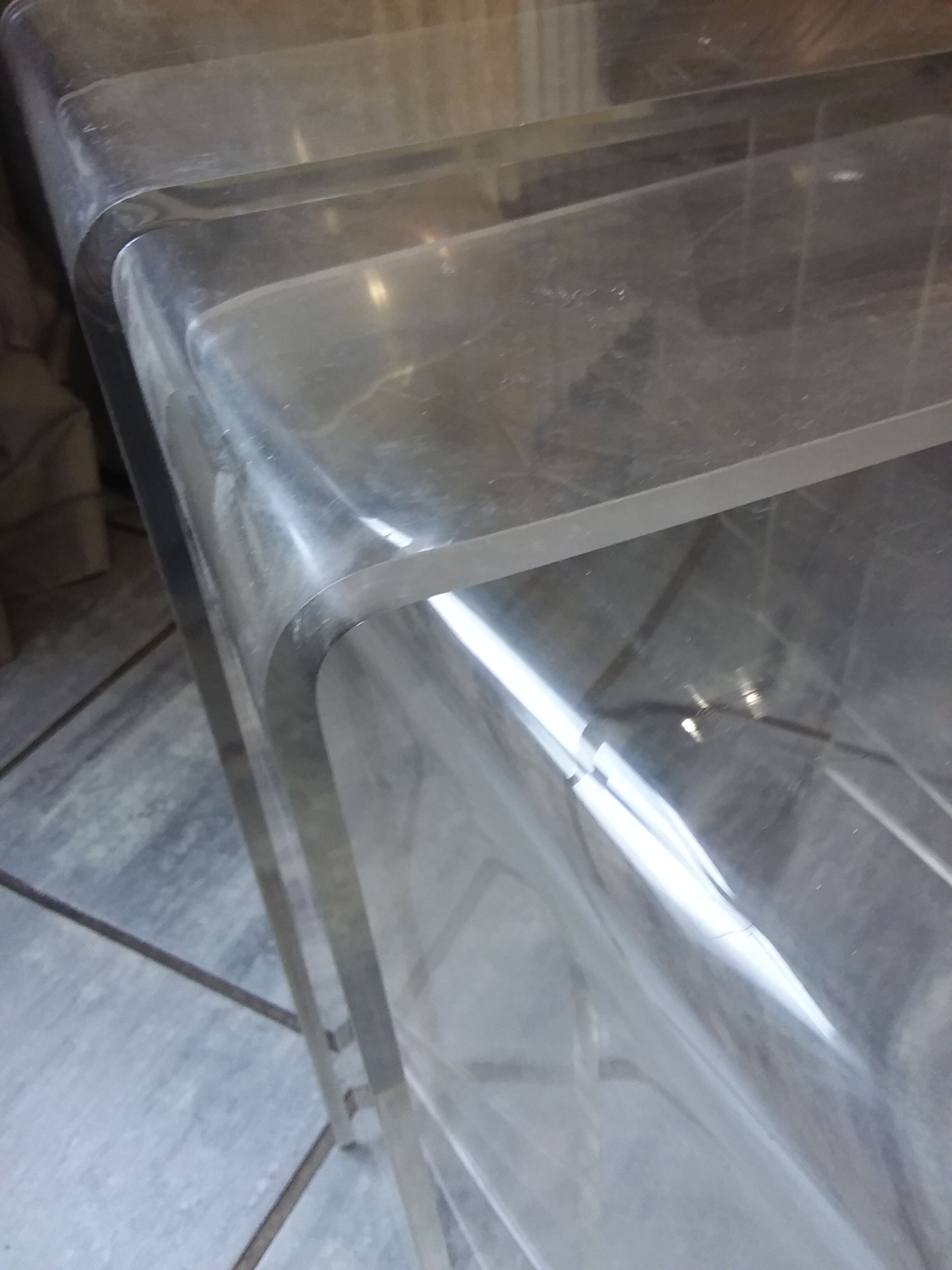 Michel Dumas tables in plexiglas